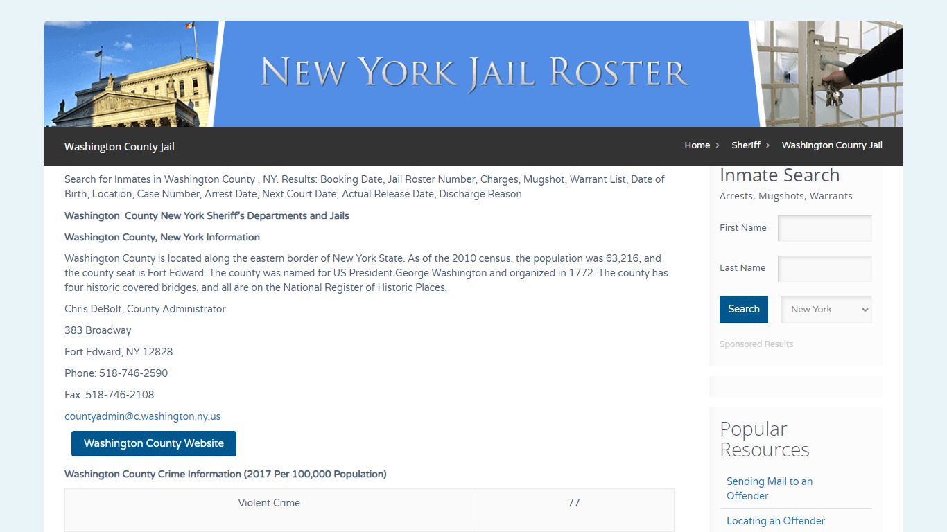 Washington County Jail | Jail Roster Search